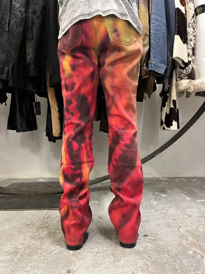 SS2001 Cavalli Pixelized Humanoid Face Pants (S/M) 1