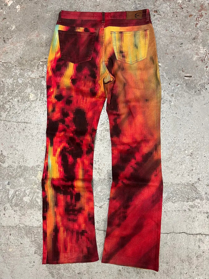 SS2001 Cavalli Pixelized Humanoid Face Pants (S/M) 5