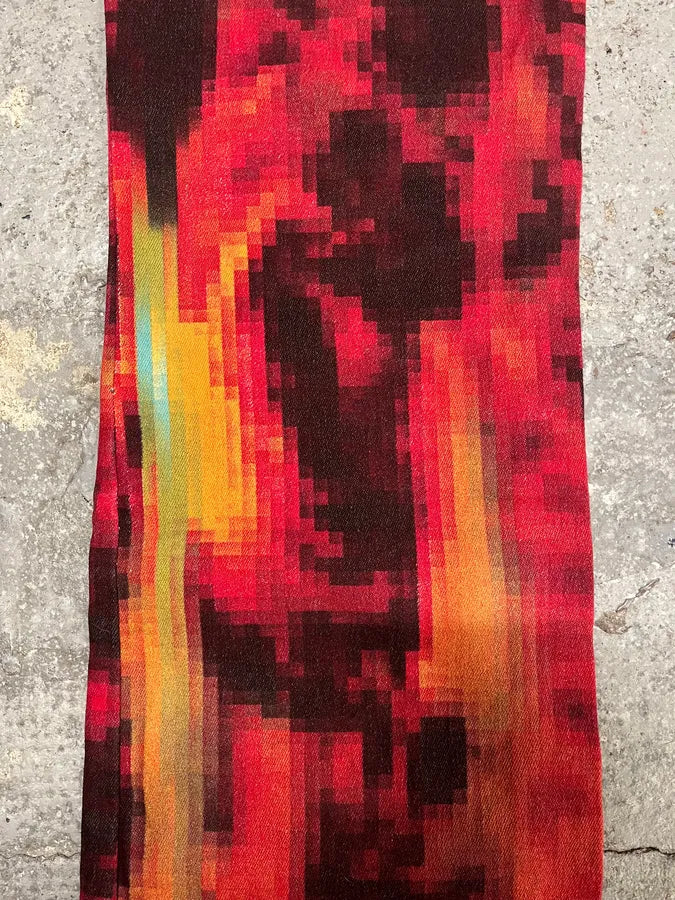 SS2001 Cavalli Pixelized Humanoid Face Pants (S/M) 9