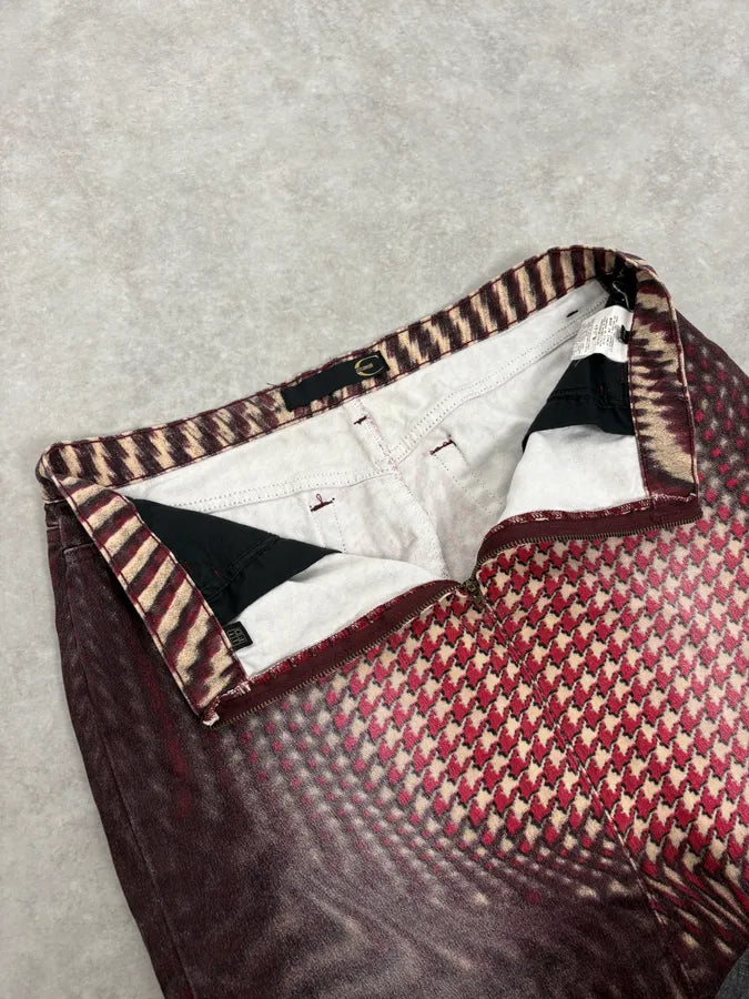 SS2001 Cavalli Psychedelic Red White Skirt ukgFUZT 7