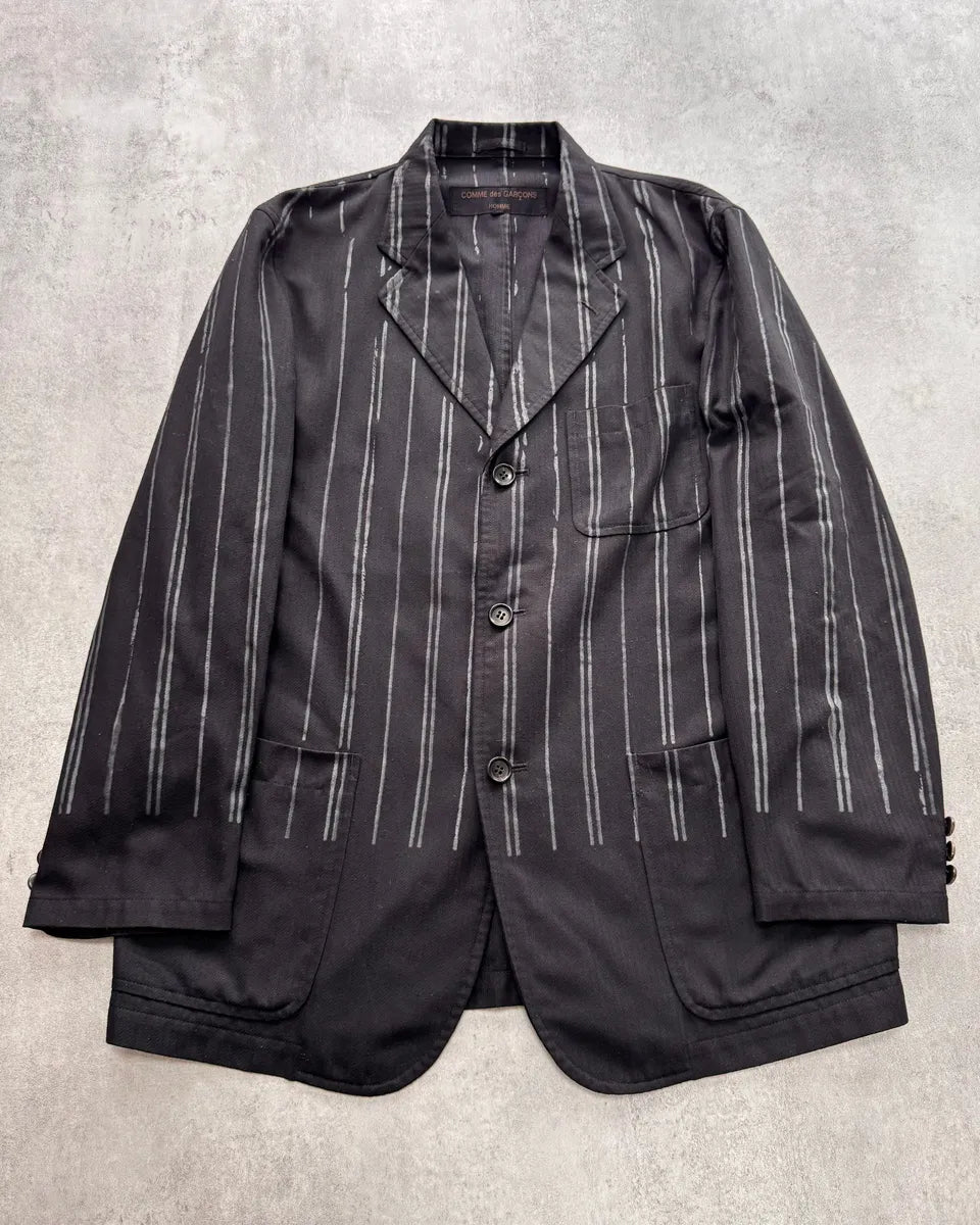 SS2001 Comme Des Garçons Homme Stripes Printed Suit Jacket (M) 0