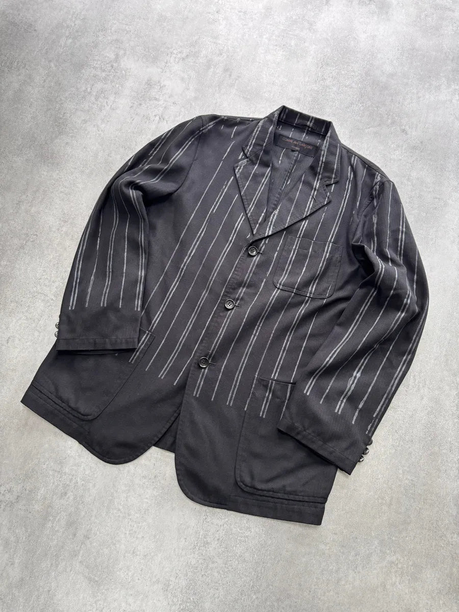 SS2001 Comme Des Garçons Homme Stripes Printed Suit Jacket (M) 1
