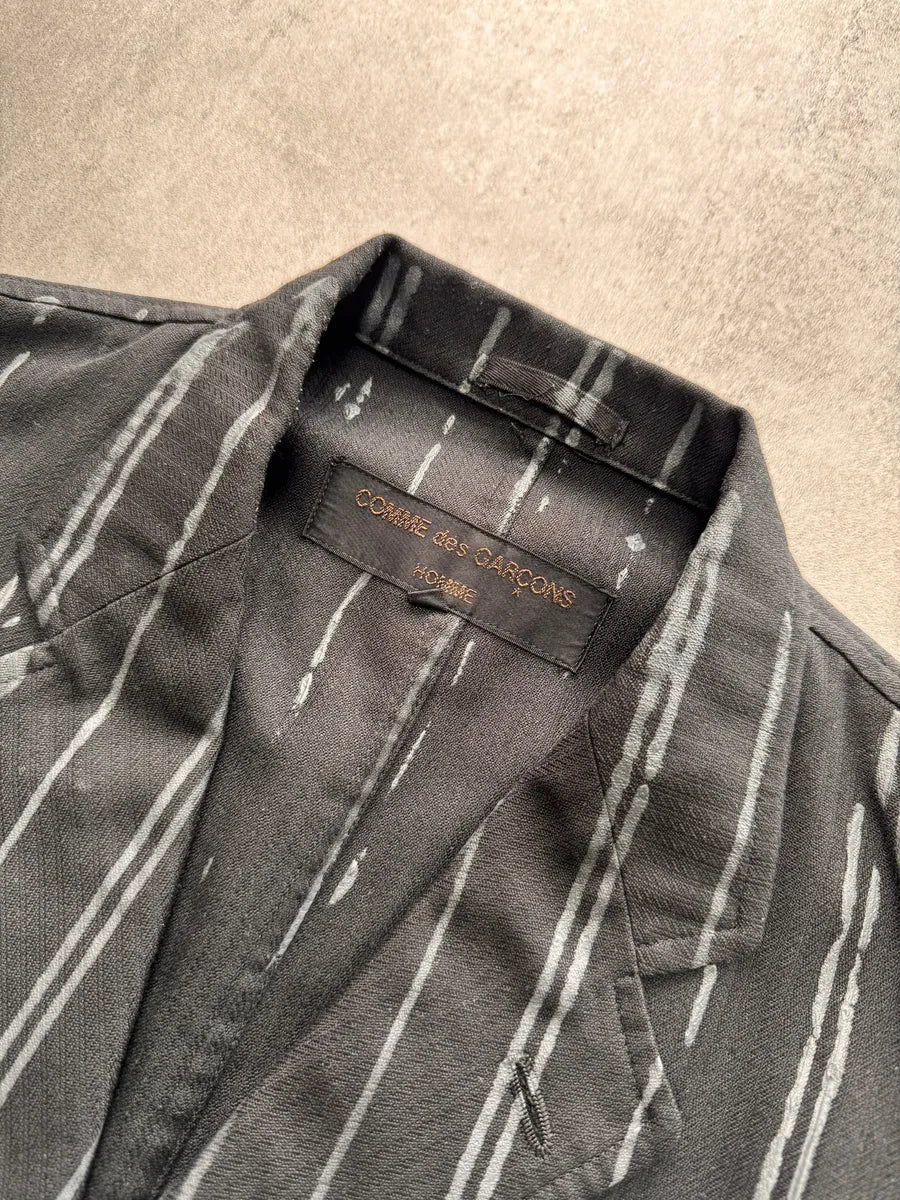 SS2001 Comme Des Garçons Homme Stripes Printed Suit Jacket (M) 2