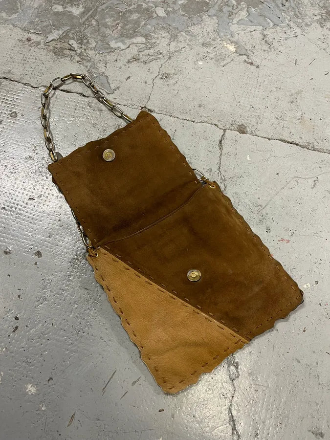 SS2001 Dolce & Gabbana Beige Pony Hair Leather Patchwork Bag OXRZQCS 7
