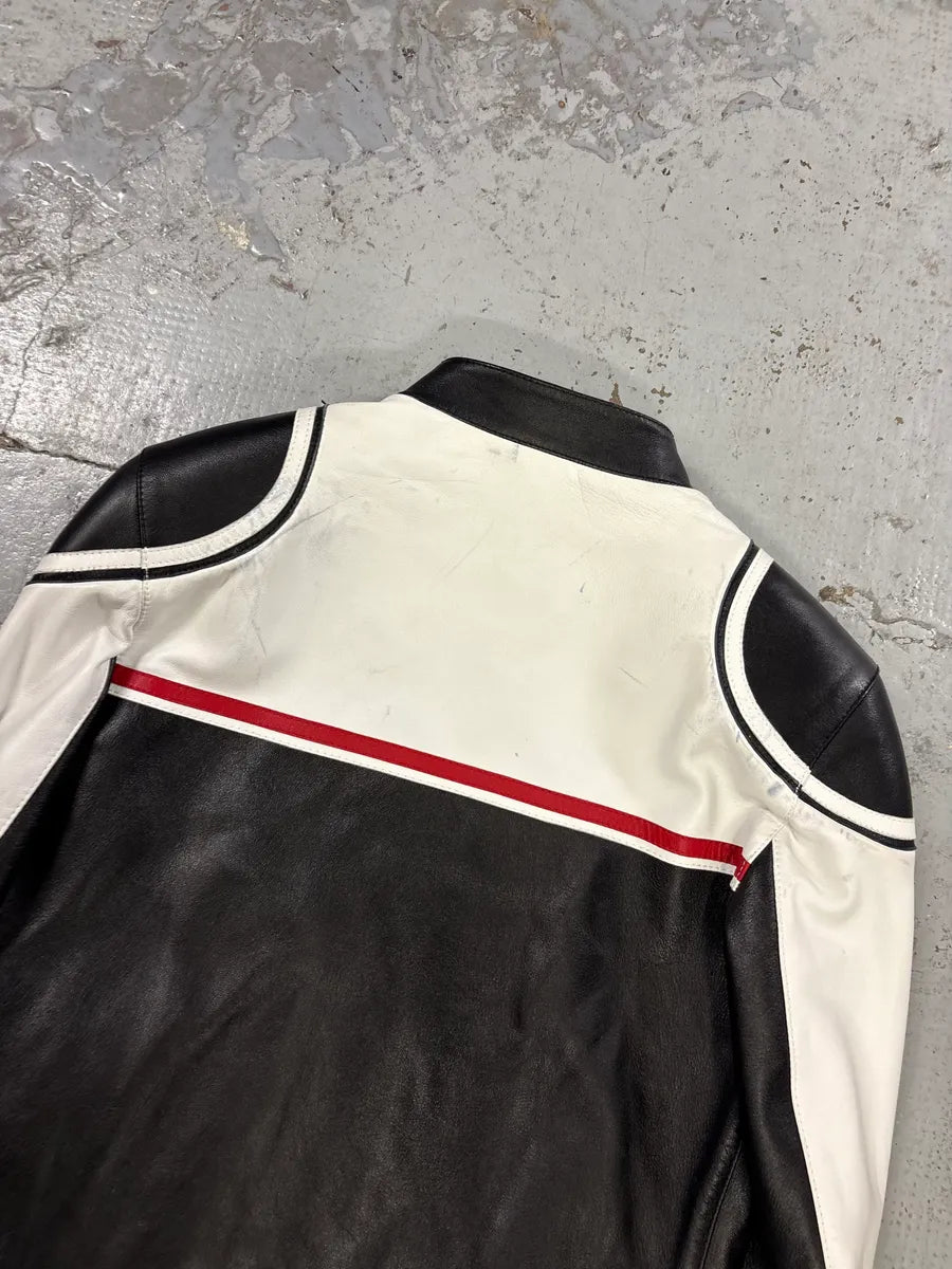 SS2001 Dolce & Gabbana Biker Superstar Black & White Leather Jacket uAhjboz 5