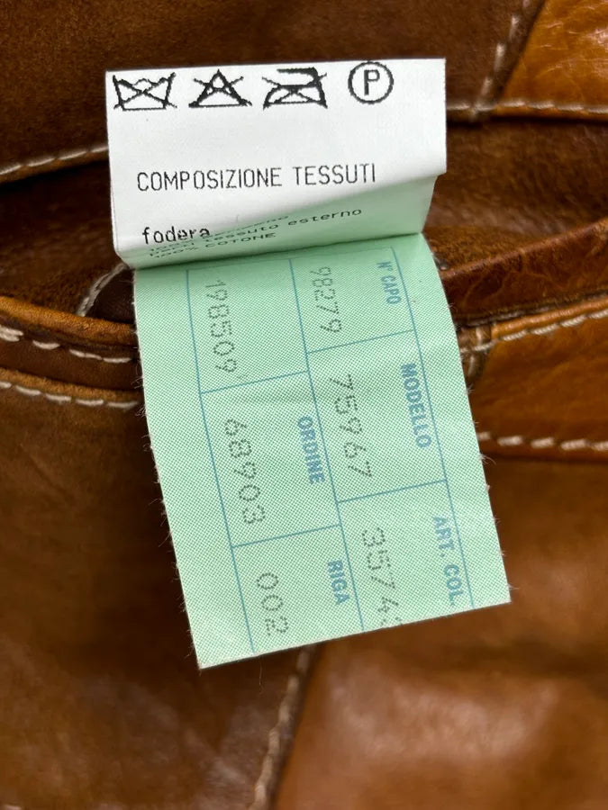 SS2001 Dolce & Gabbana Brown Patchwork Leather Denim Jacket TLXttoM 16