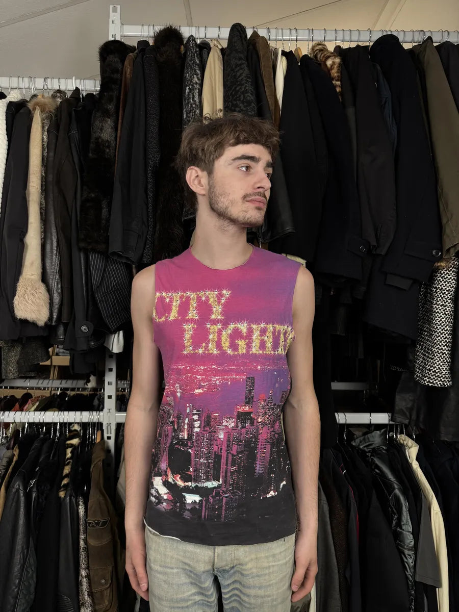 SS2001 Dolce & Gabbana Purple City Light Tank Top bMKYovz 1