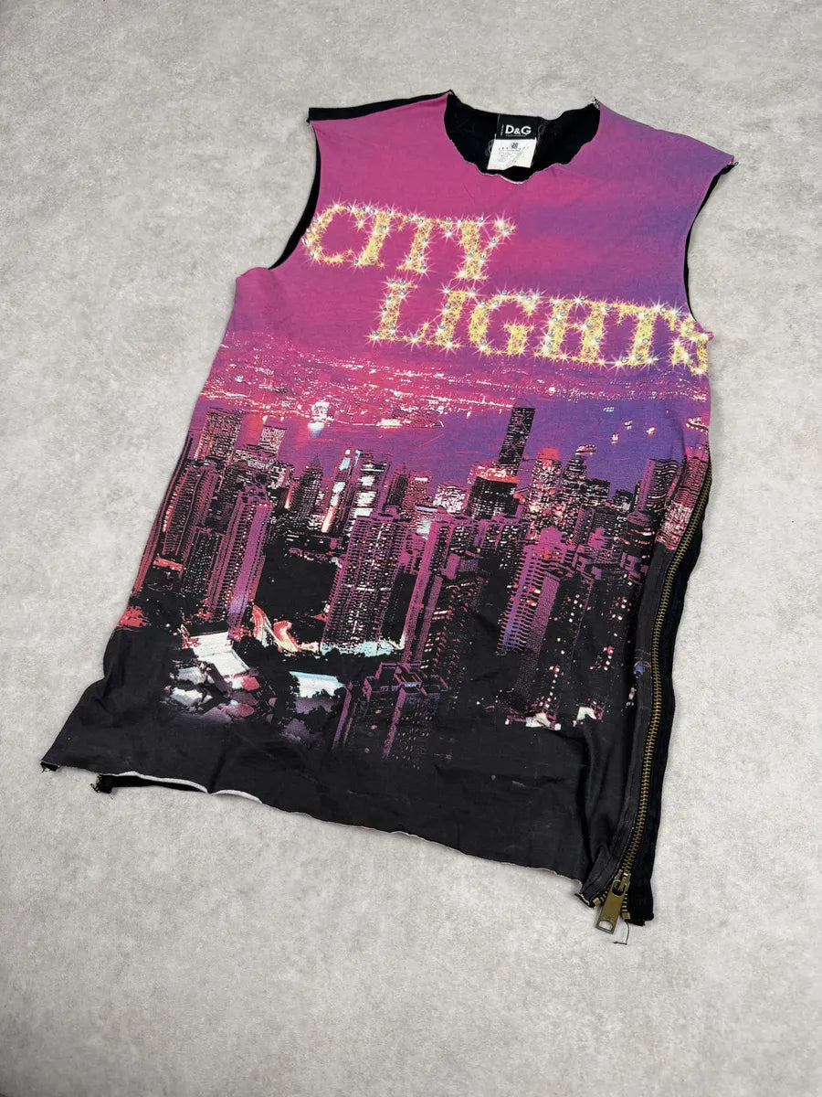SS2001 Dolce & Gabbana Purple City Light Tank Top bMKYovz 3