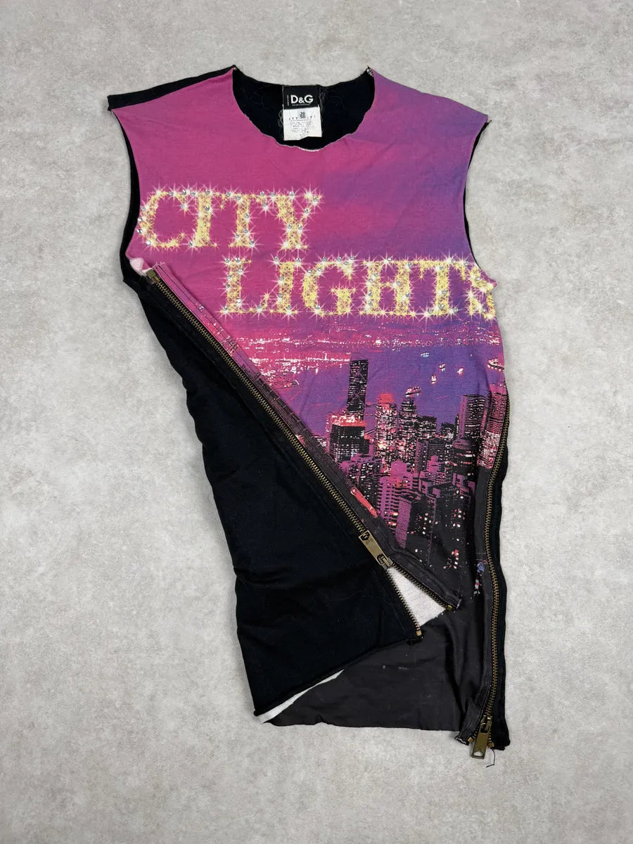 SS2001 Dolce & Gabbana Purple City Light Tank Top bMKYovz 6