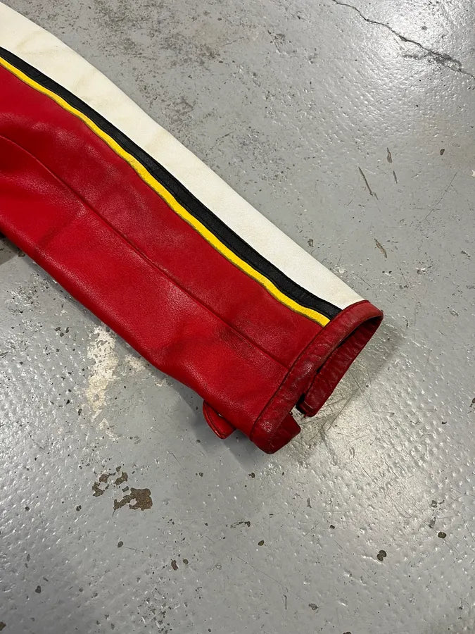 SS2001 Dolce & Gabbana Red Leather Crop Moto Jacket rlQVDPb 6