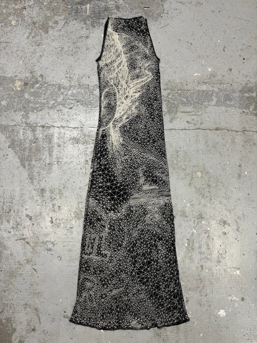 SS2001 Jean Paul Gaultier Constellation Galaxy Illusion Long Dress JGoiNTA 1