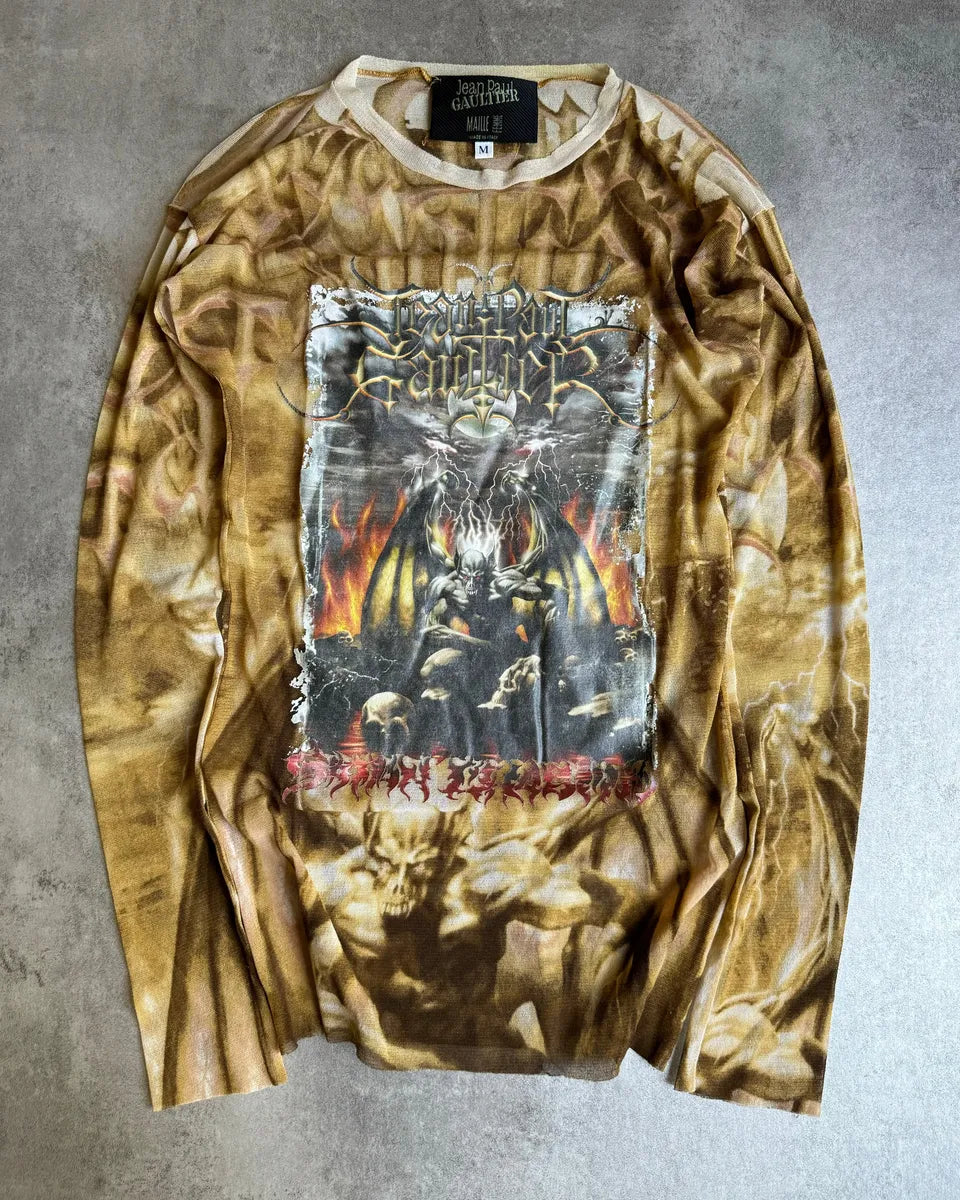 SS2001 Jean Paul Gaultier Double Satan Mesh Top EGtwIHv 0