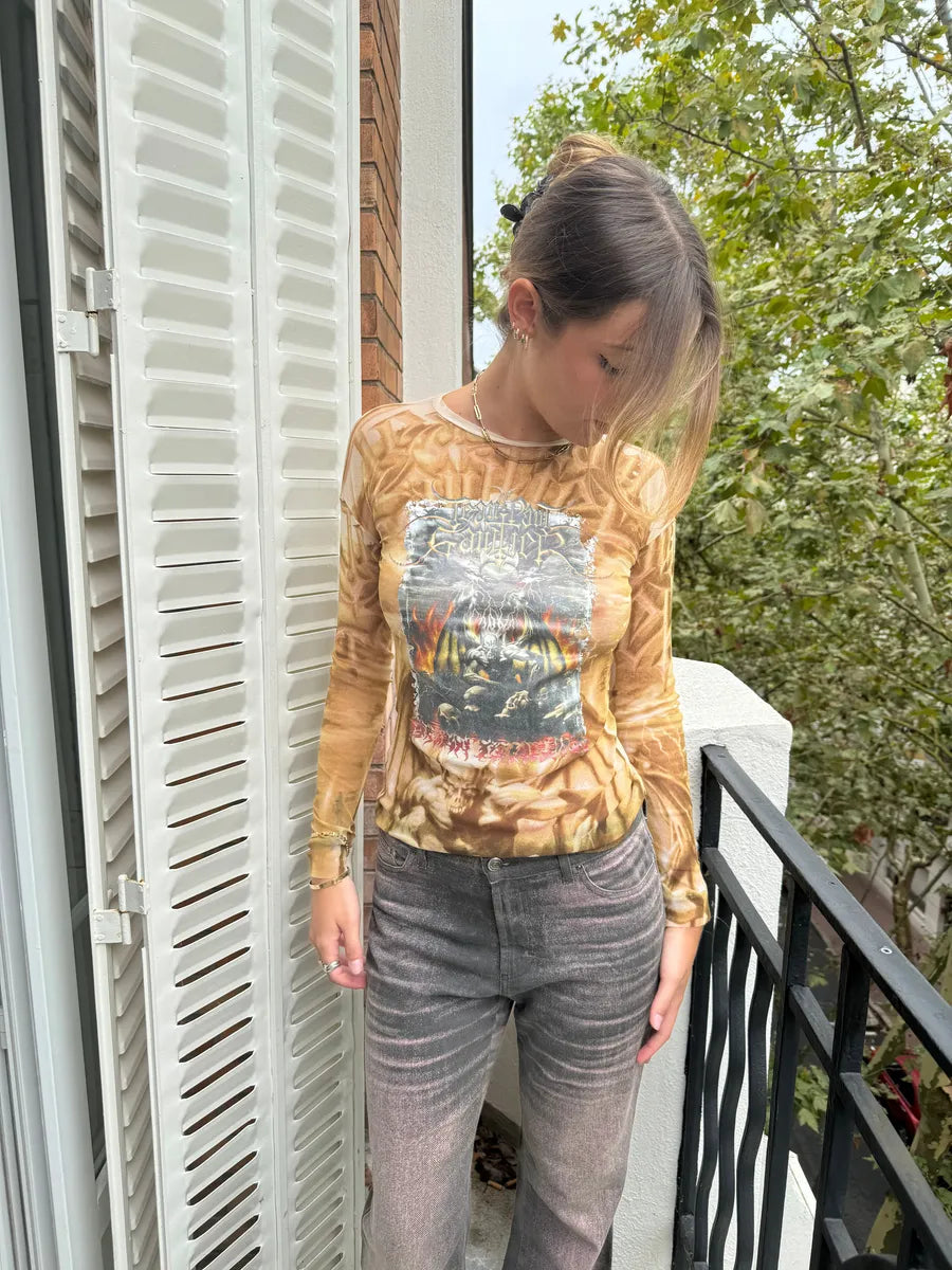 SS2001 Jean Paul Gaultier Double Satan Mesh Top EGtwIHv 1