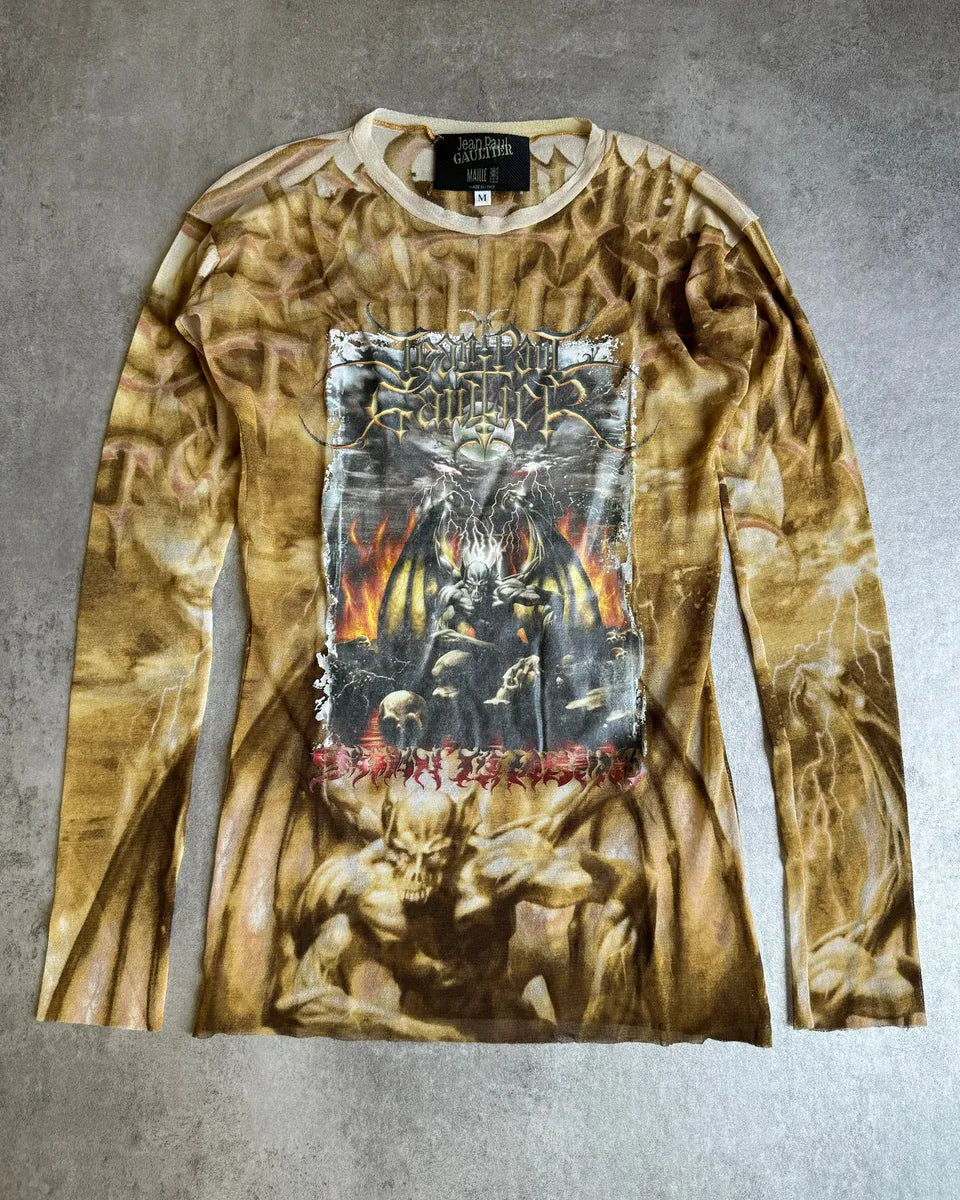 SS2001 Jean Paul Gaultier Double Satan Mesh Top EGtwIHv 6