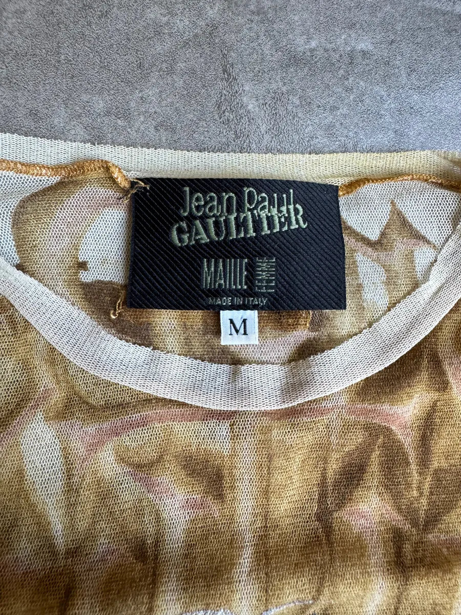 SS2001 Jean Paul Gaultier Double Satan Mesh Top EGtwIHv 9