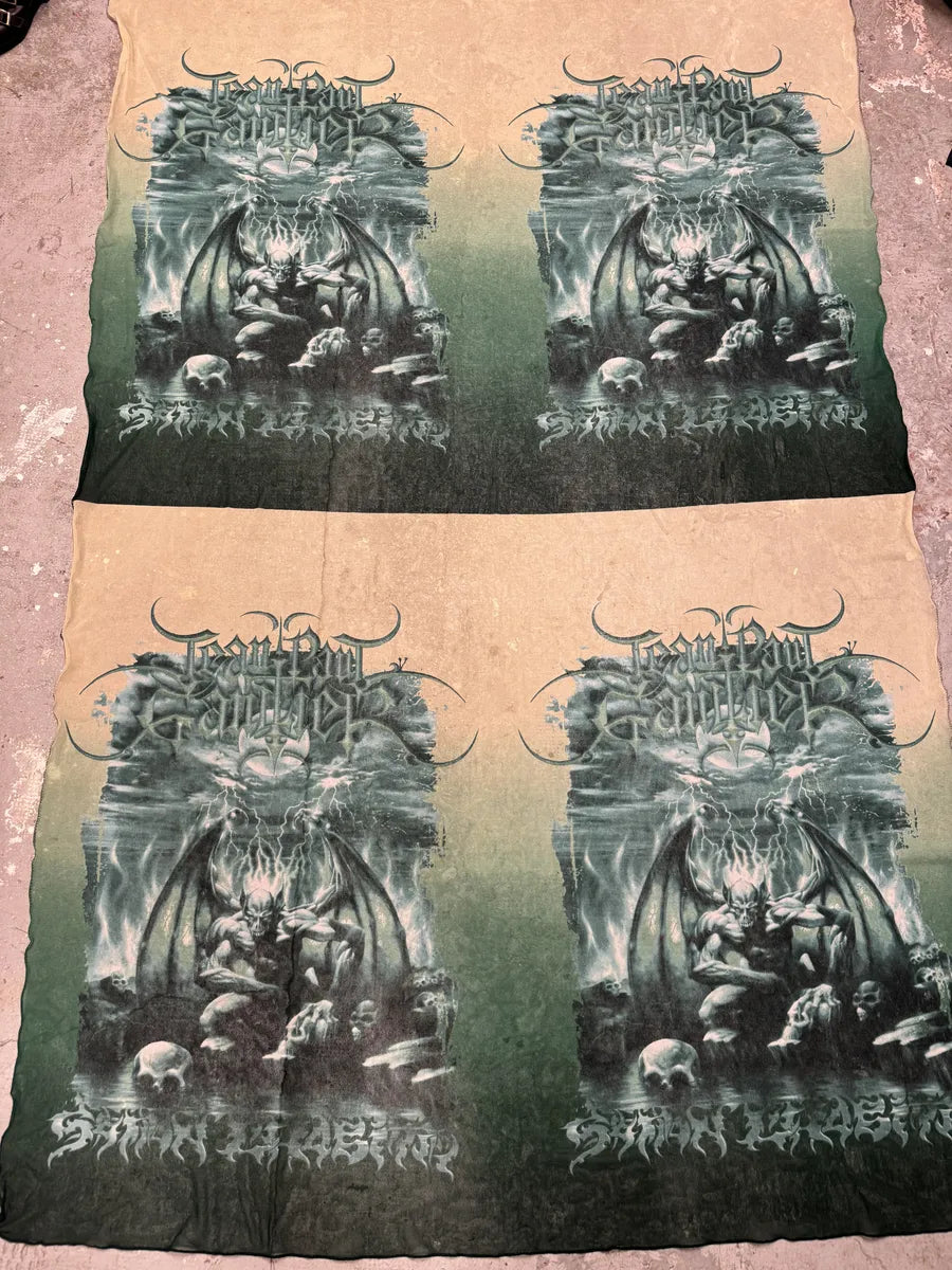 SS2001 Jean Paul Gaultier Satanic Gargoyle Blue Mesh Dress & Sarong  VUECnqW 13