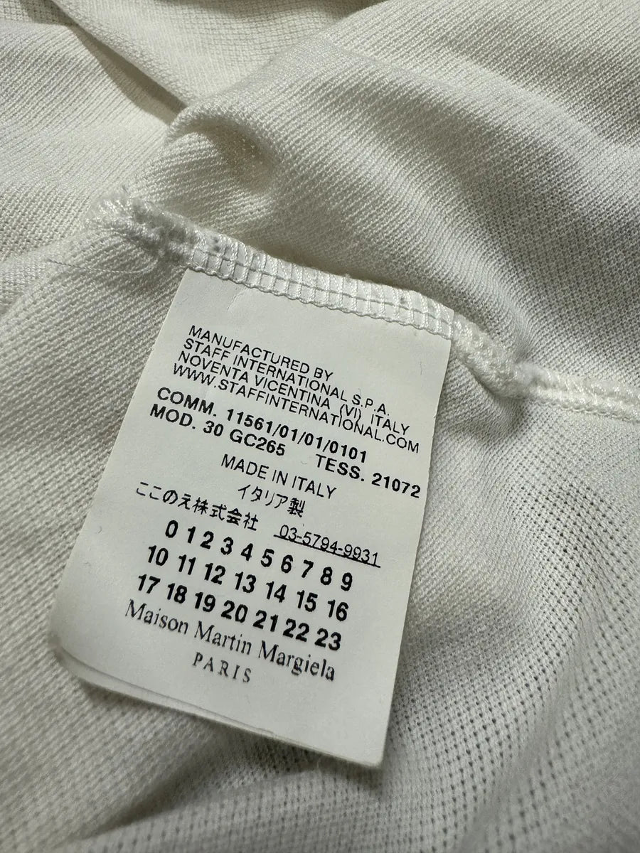 SS2001 Maison Martin Margiela White Snakeskin Print Henley T-Shirt cbzhNSt 10