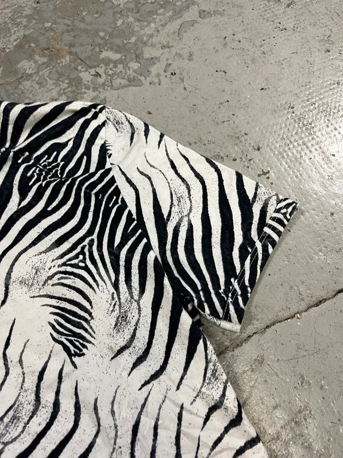 SS2001 Roberto Cavalli Black & White Zebra Savage Tee-Shirt qUAVppJ 1
