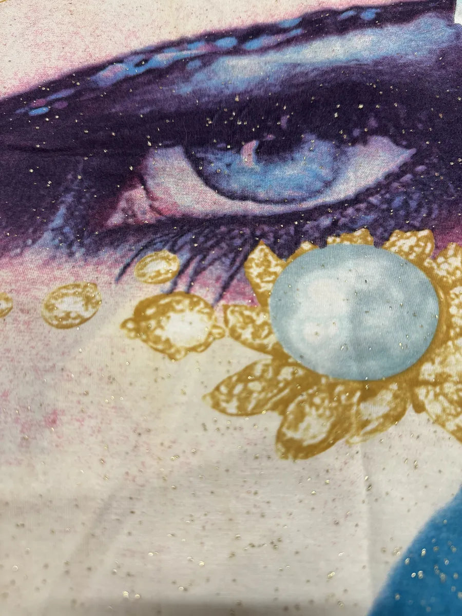SS2001 Roberto Cavalli Blue Desi Princess Eye Top (S) RXzZQpS 1