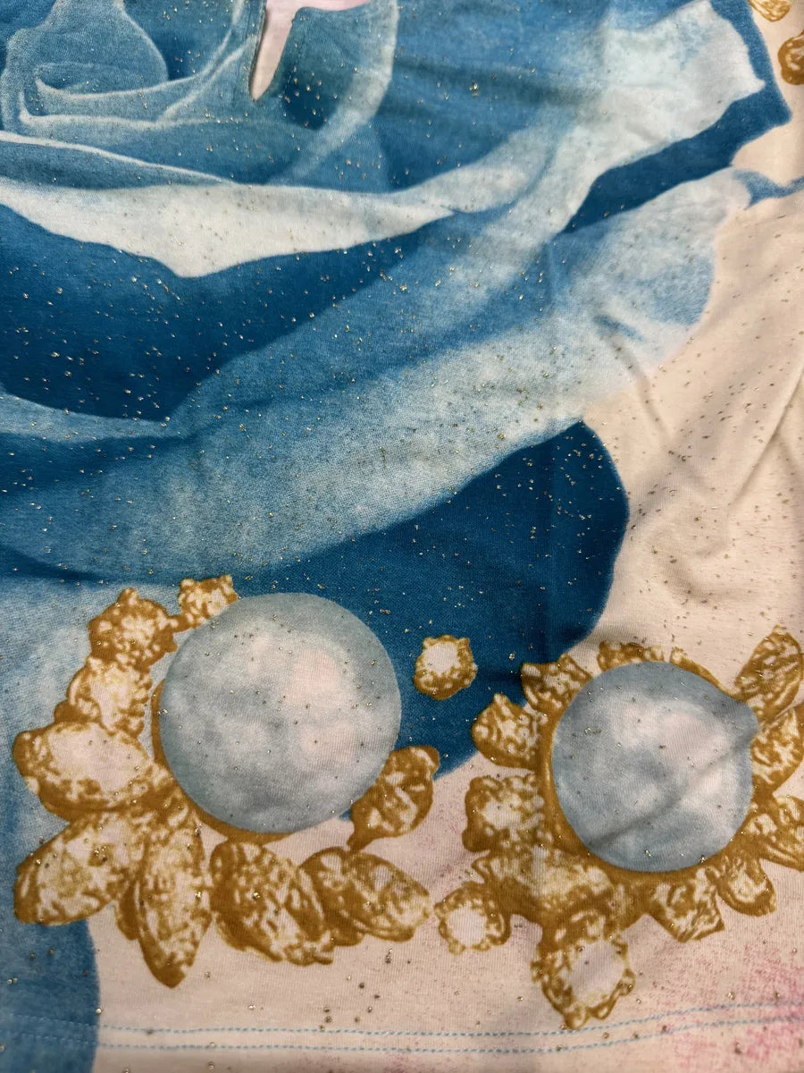 SS2001 Roberto Cavalli Blue Desi Princess Eye Top (S) RXzZQpS 3