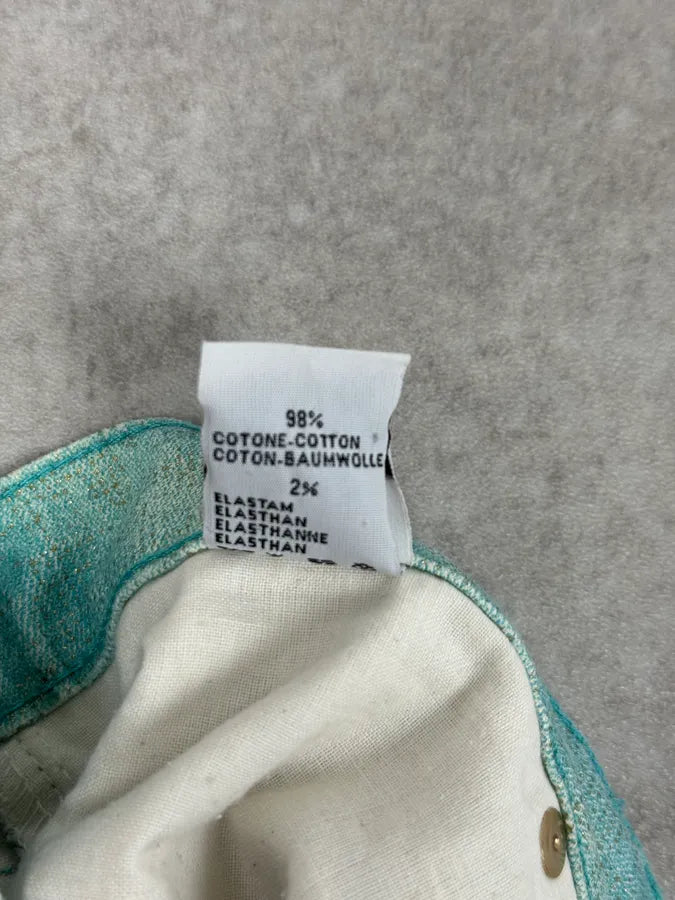 SS2001 Roberto Cavalli Blue Pixel Hallucination Pants WwSorGf 12