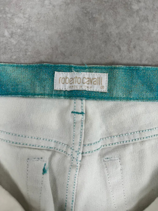 SS2001 Roberto Cavalli Blue Pixel Hallucination Pants WwSorGf 9