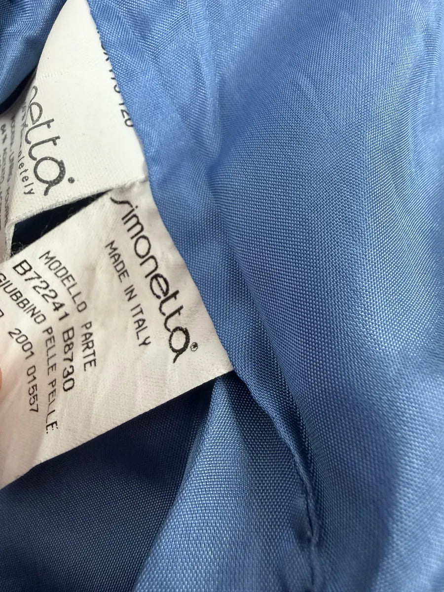 SS2001 Roberto Cavalli Navy Blue Perfecto Biker Leather Jacket JWsrPhG 5