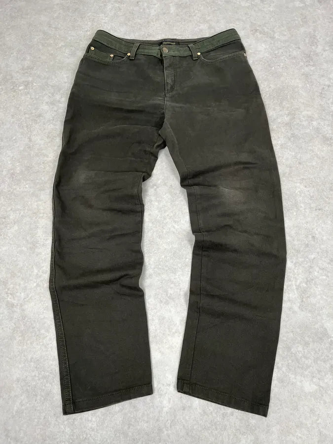 SS2001 Roberto Cavalli Olive Green Cozy Pants vttnWMa 0