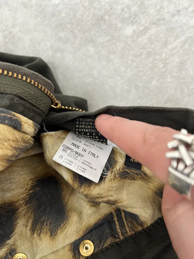 SS2001 Roberto Cavalli Olive Green Cozy Pants vttnWMa 10