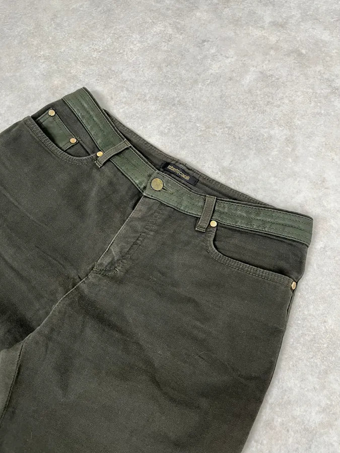 SS2001 Roberto Cavalli Olive Green Cozy Pants vttnWMa 4
