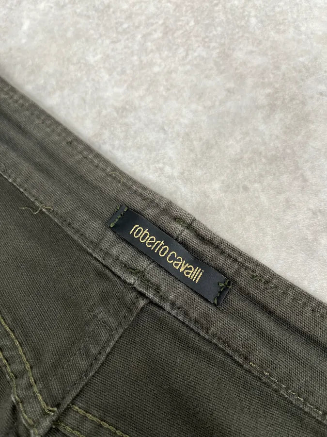 SS2001 Roberto Cavalli Olive Green Cozy Pants vttnWMa 8