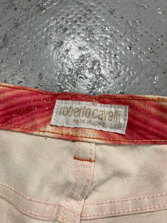 SS2001 Roberto Cavalli Pink & Yellow Tie-Dye Psycho Pants iyZlDLD 10