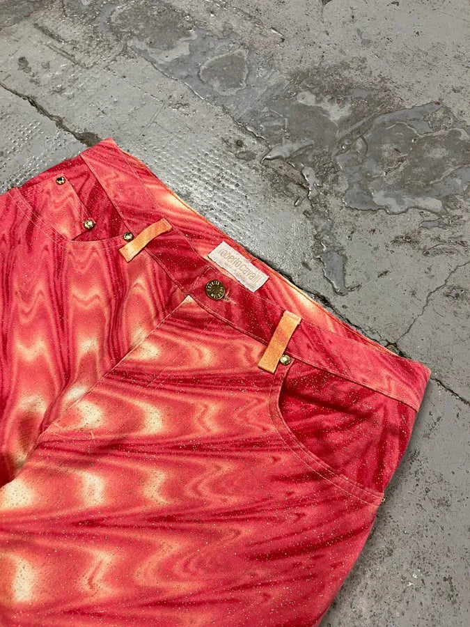 SS2001 Roberto Cavalli Pink & Yellow Tie-Dye Psycho Pants iyZlDLD 6
