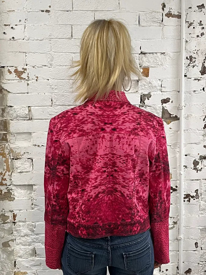 SS2001 Roberto Cavalli Pink Fur Print Movement Jacket KsHVOOE 1