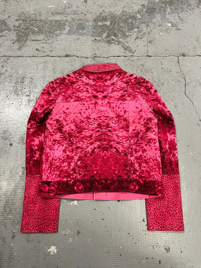SS2001 Roberto Cavalli Pink Fur Print Movement Jacket KsHVOOE 6