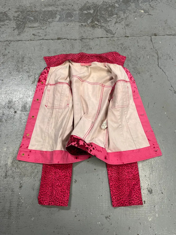 SS2001 Roberto Cavalli Pink Fur Print Movement Jacket KsHVOOE 7