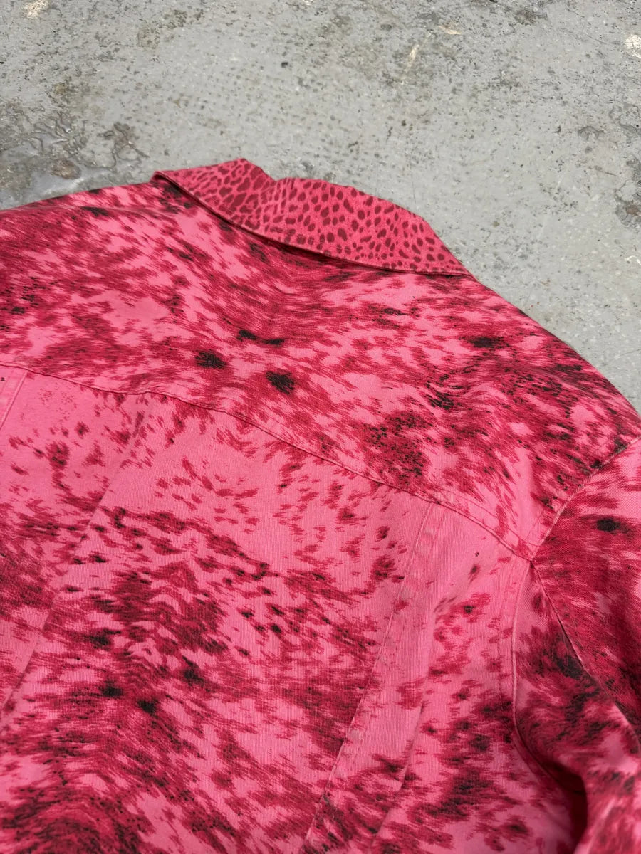 SS2001 Roberto Cavalli Pink Furry Print Movement Cow Jacket FPZWKIQ 10