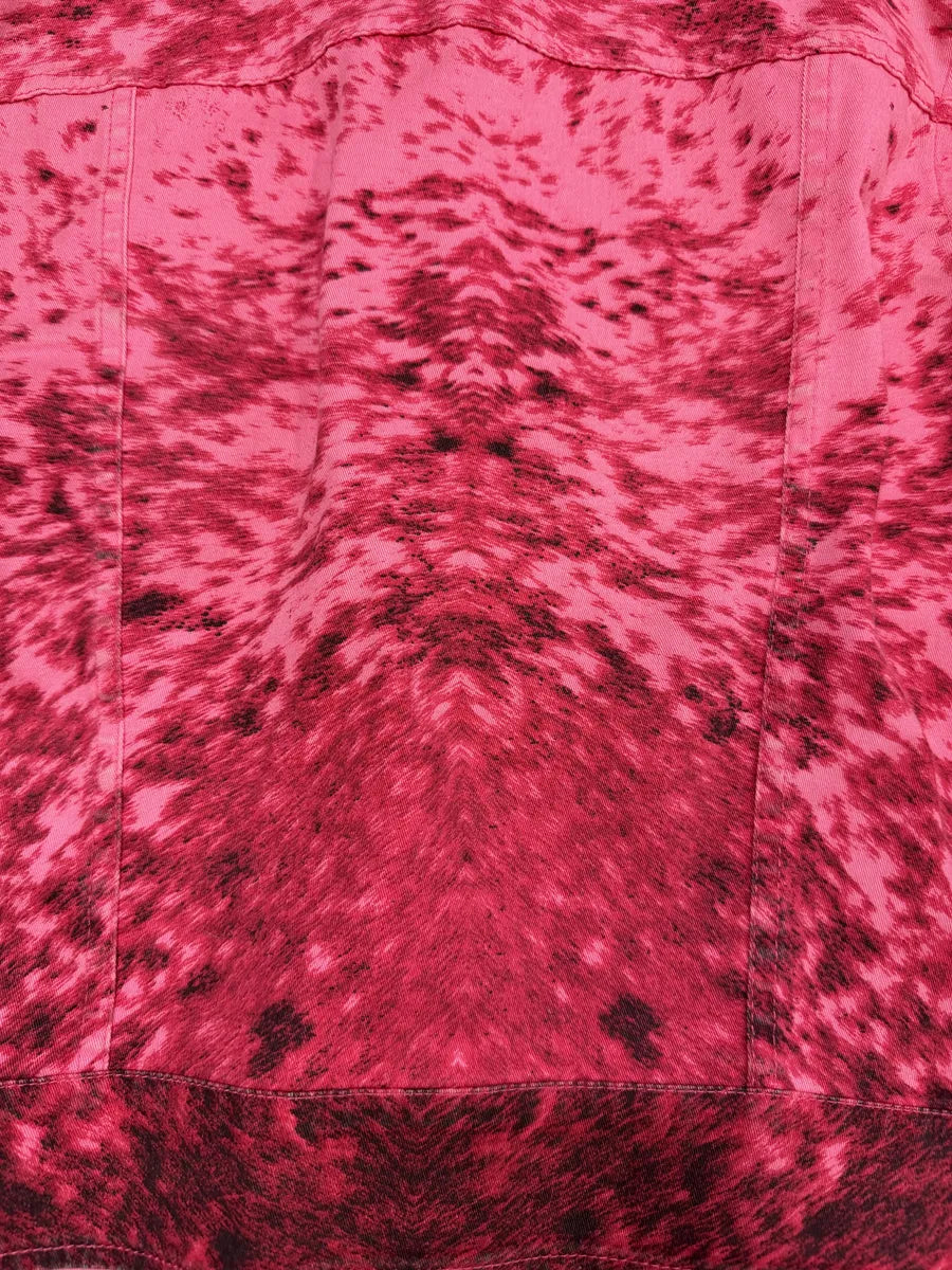 SS2001 Roberto Cavalli Pink Furry Print Movement Cow Jacket FPZWKIQ 12
