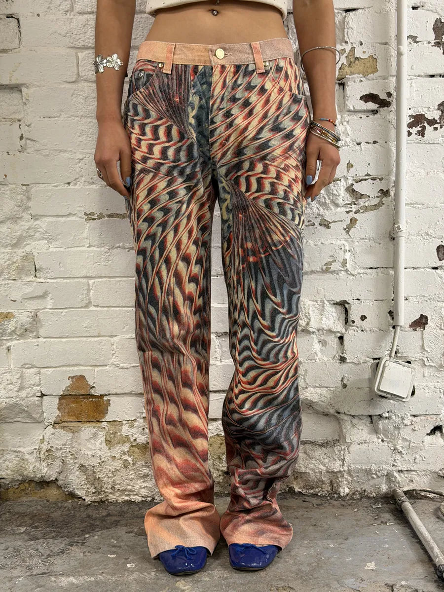 SS2001 Roberto Cavalli Pink Hallucination Pants gjkvNCi 1