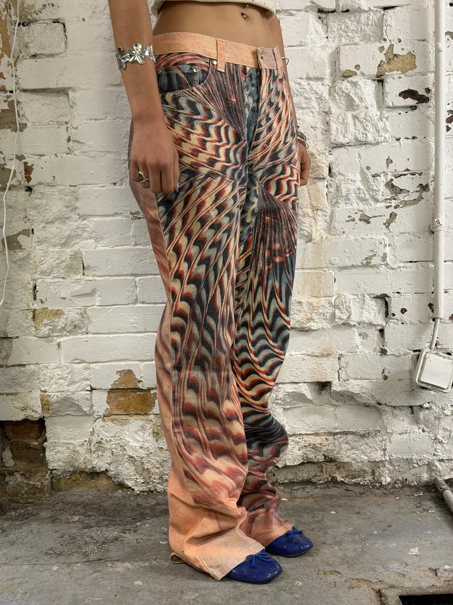 SS2001 Roberto Cavalli Pink Hallucination Pants gjkvNCi 3