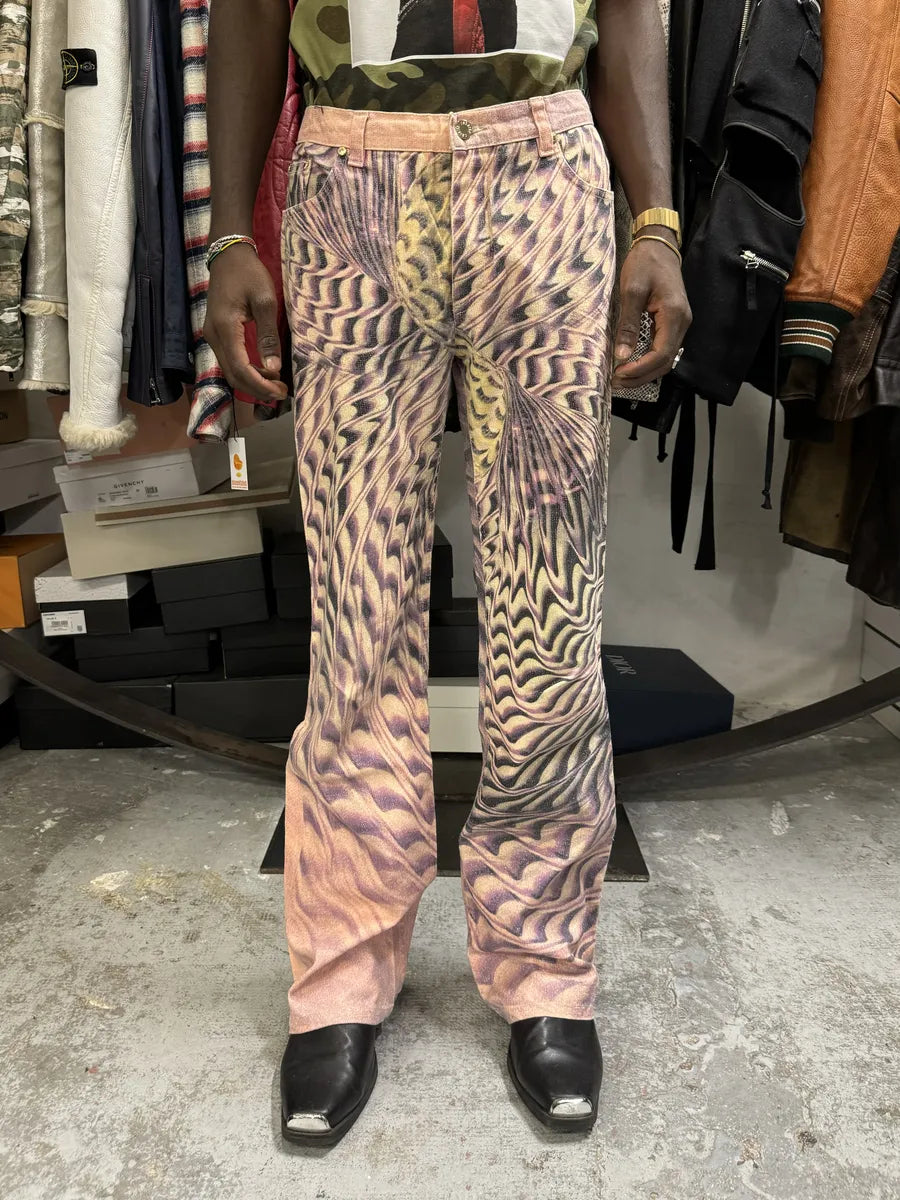 SS2001 Roberto Cavalli Pink Psychedelic Pants HAxfsoO 1