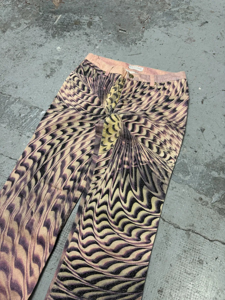 SS2001 Roberto Cavalli Pink Psychedelic Pants HAxfsoO 5
