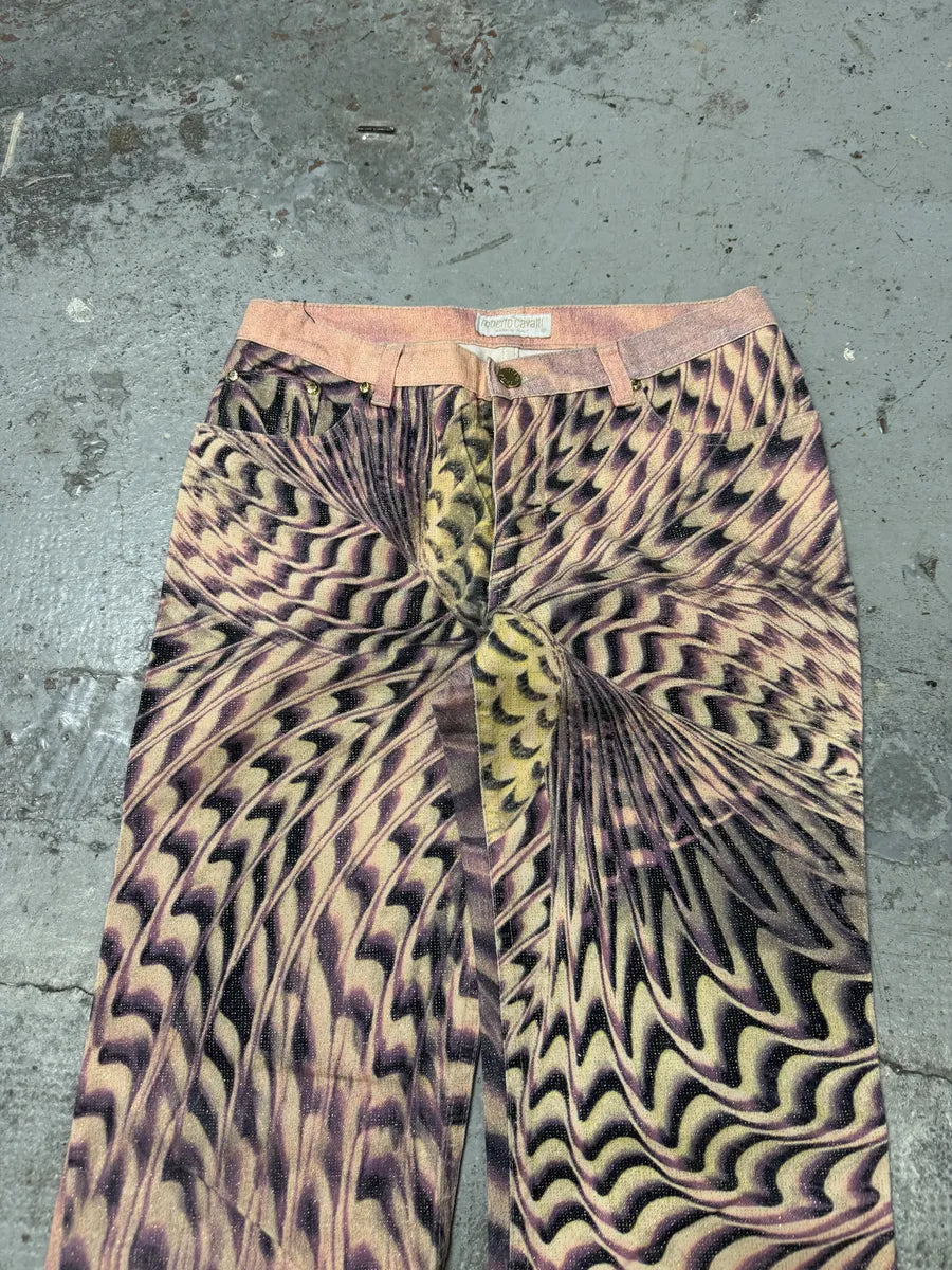 SS2001 Roberto Cavalli Pink Psychedelic Pants HAxfsoO 6