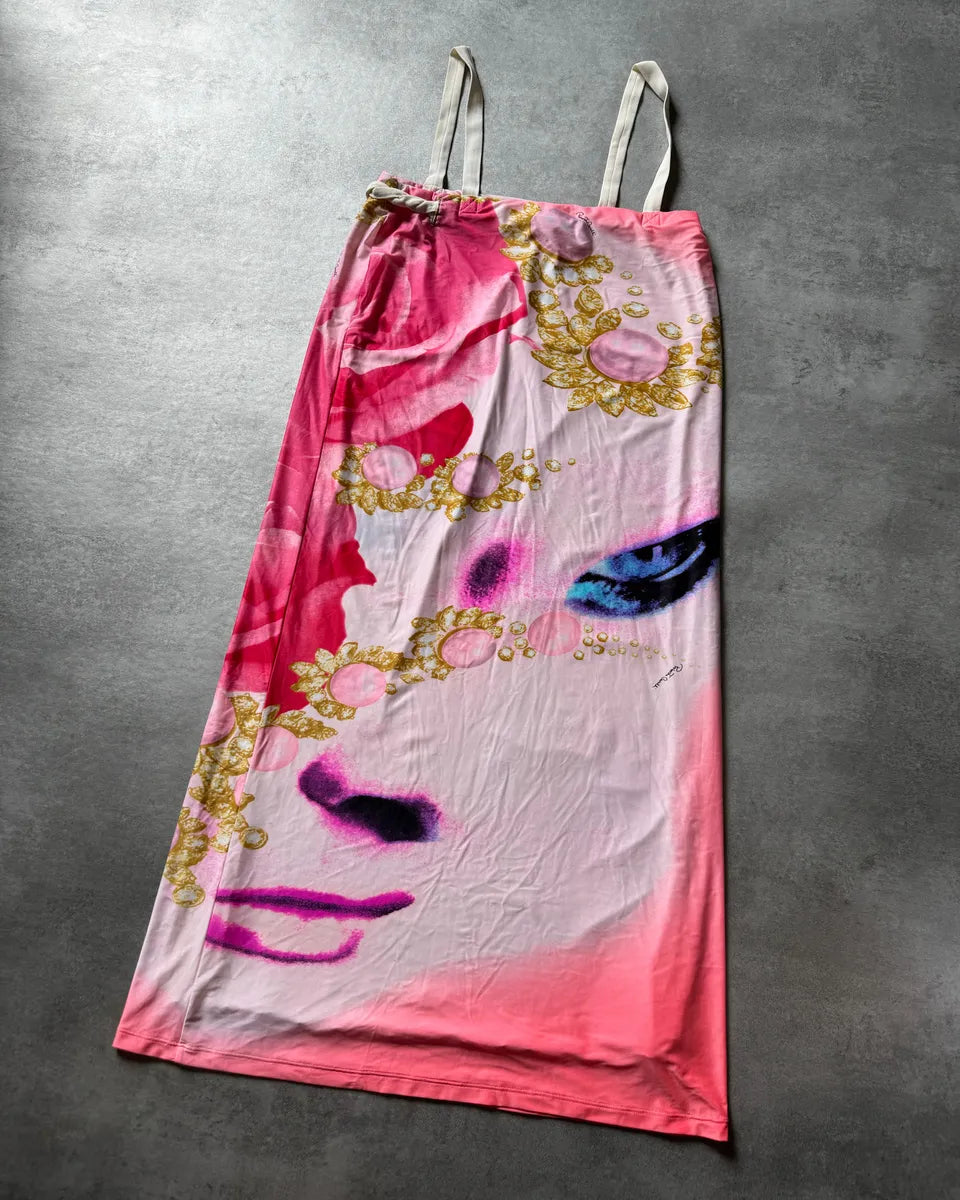 SS2001 Roberto Cavalli Princess Dasy Pink Eye Dress dKopBHa 1