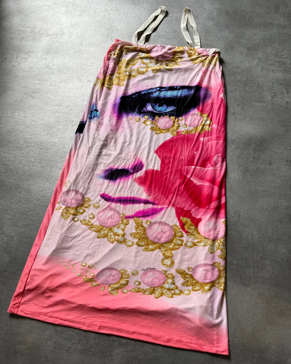 SS2001 Roberto Cavalli Princess Dasy Pink Eye Dress dKopBHa 4