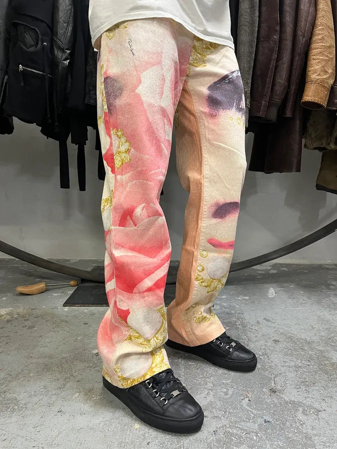 SS2001 Roberto Cavalli Princess Desi Eye Pink Lux Pants (L) YvtvhSM 2