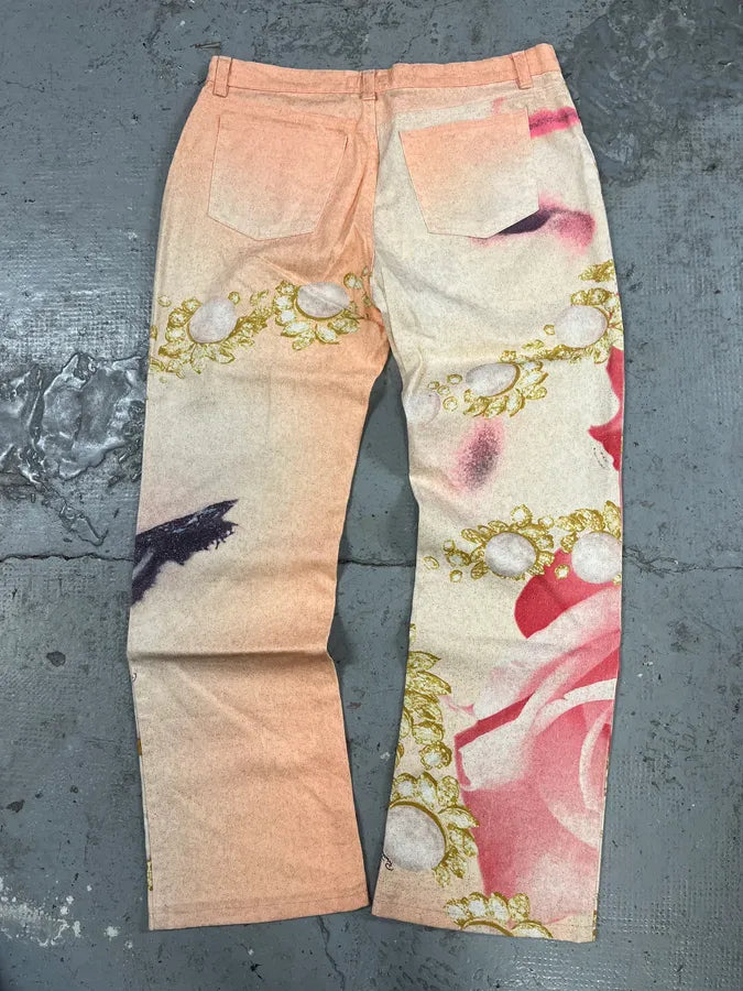 SS2001 Roberto Cavalli Princess Desi Eye Pink Lux Pants (L) YvtvhSM 6