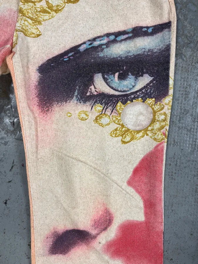SS2001 Roberto Cavalli Princess Desi Eye Pink Lux Pants (L) YvtvhSM 7