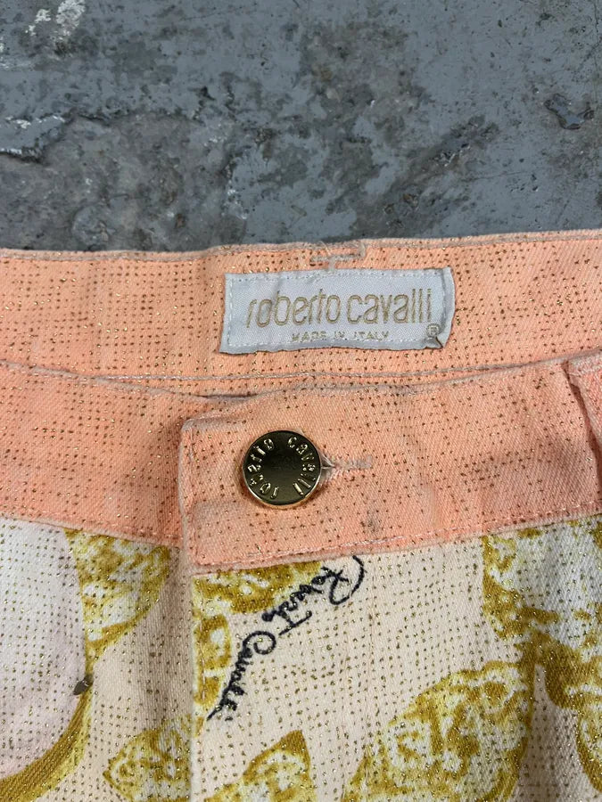 SS2001 Roberto Cavalli Princess Desi Eye Pink Lux Pants (L) YvtvhSM 9