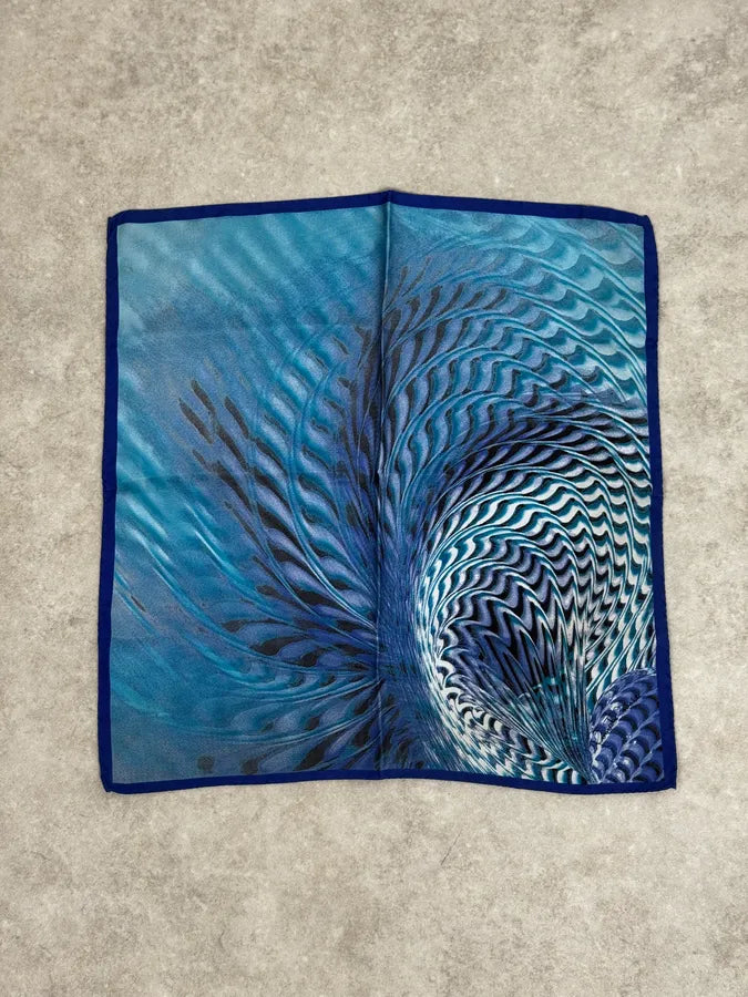 SS2001 Roberto Cavalli Psychedelic Blue Silk Square keVMmGz 0